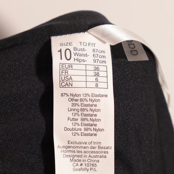 NWT Seafolly DD Active Black Maillot Size 6 (AU 10) in Black - Picture 12 of 13